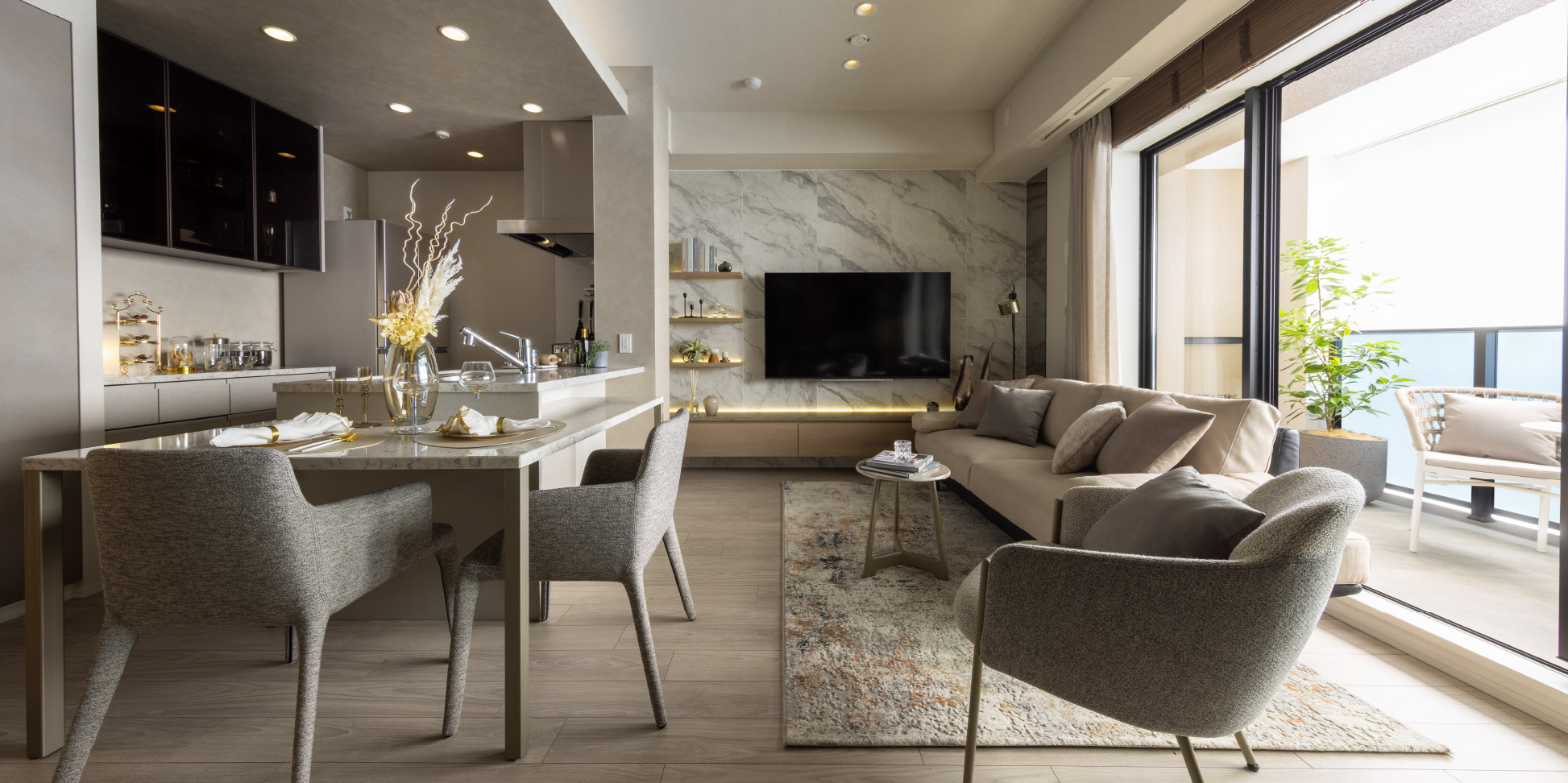 Living Dining Kitchen